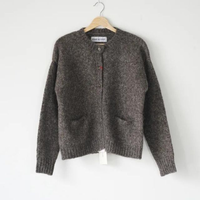 STAMP AND DIARY | エアーアルパカ ニットジャケット ブラウン | スタンプアンドダイアリー カーディガン 羽織