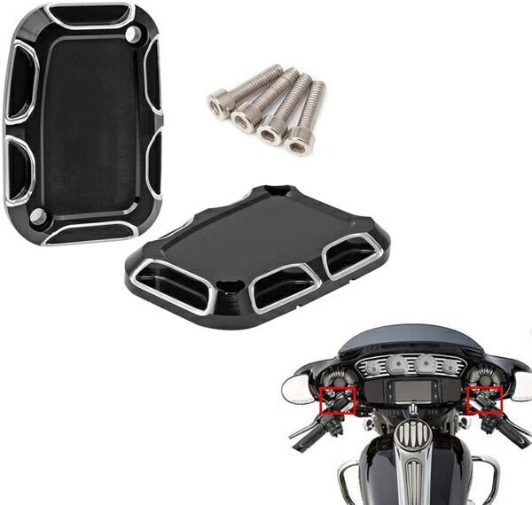 マスターシリンダーカバー CNCアルミ ハーレー ツーリングストリートグライド FLH FLT ロードキング VRSCAW V-Rod Night Rod ブレーキ クラッチ マスターカバー