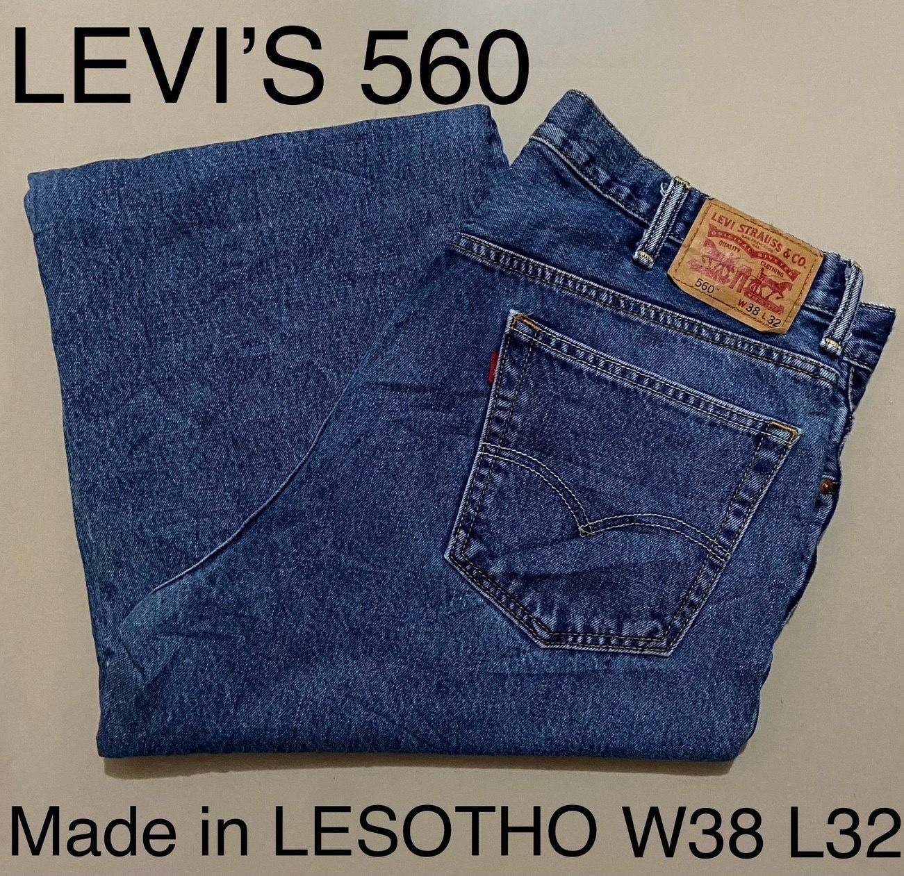 T7【Levi's 560】W38 L32 インディゴブルー レソト製 ワイド バギー