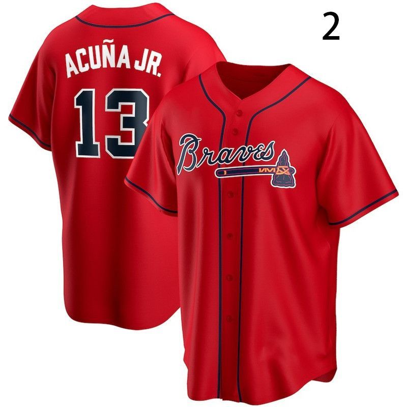 (L)送料込新品WHTE1アトランタ.ブレーブス＃13ユニフォームWHITE Nike Men's Atlanta Braves Ronald Acuna Jr. #13 White Cool