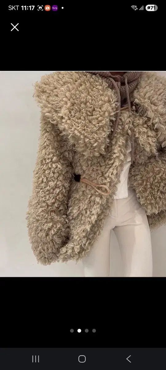 ビック襟シープスキン トグルボタン ジャケット