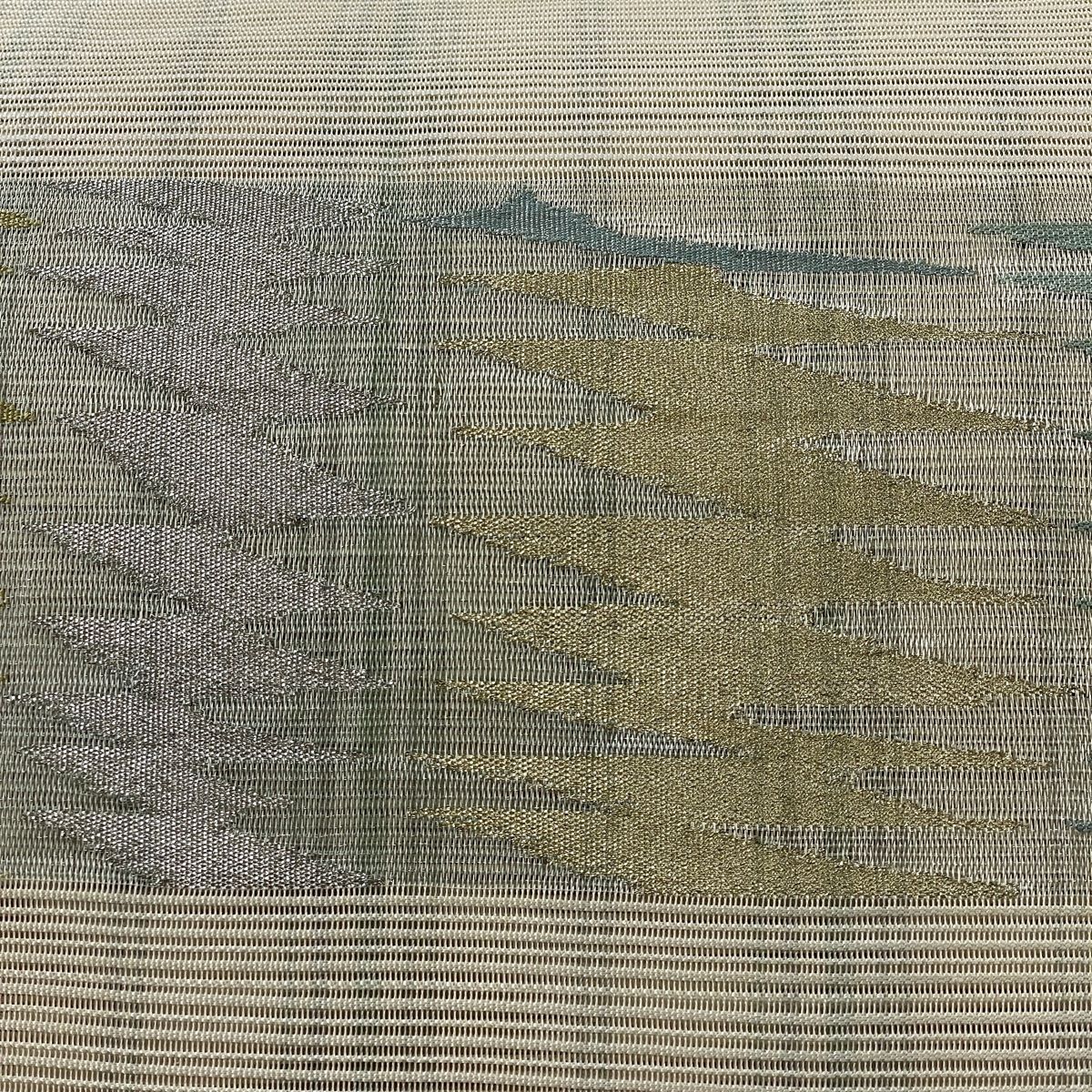 未使用　夏帯　絽綴れ　サンドベージュ　正絹八寸名古屋帯　l976 miyagawa-kimono_sb54103