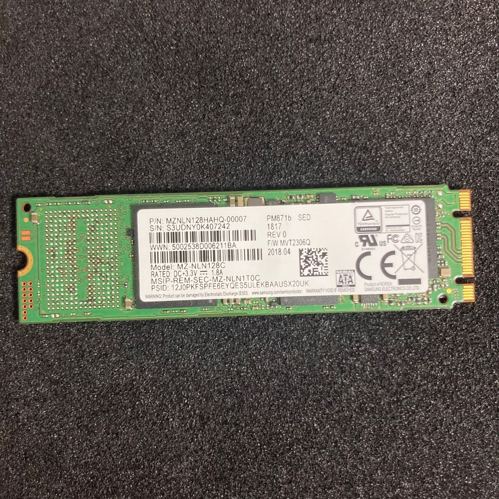SAMSUNG M.2 SATA SSD 2280 128GB | 総書込 6TBW | MZ-NLN128C