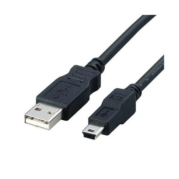 （まとめ）エレコムフェライトコア内蔵USB2.0対応ケーブル (A)オス-mini(B)オス ブラック 0.3m USB-FSM5031本〔×5セット〕