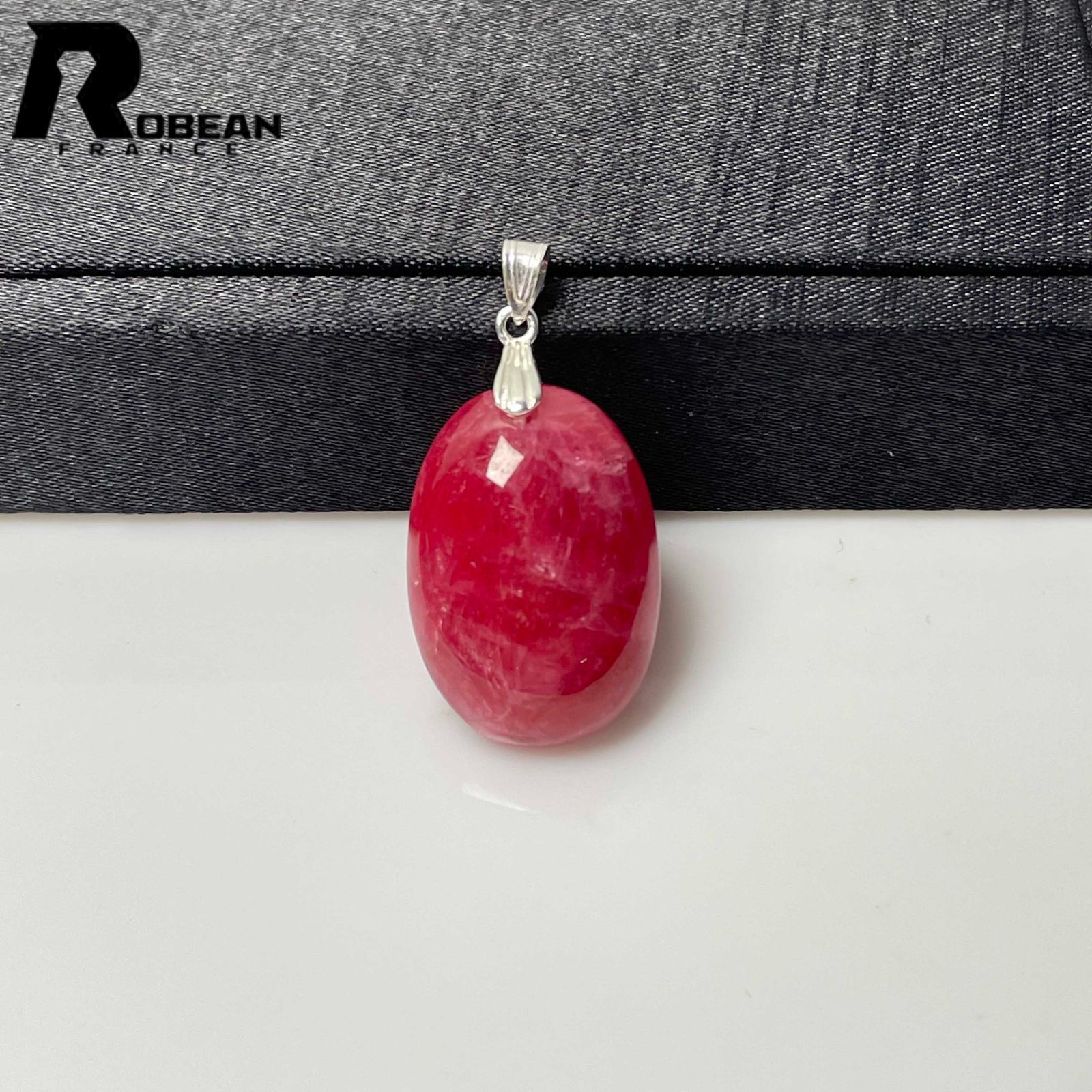 EU製 定価9万円 ROBEAN インカローズペンダント パワーストーン アクセサリー 天然石 幸運 プレゼント 約24.8*17.3*8mm M0509195