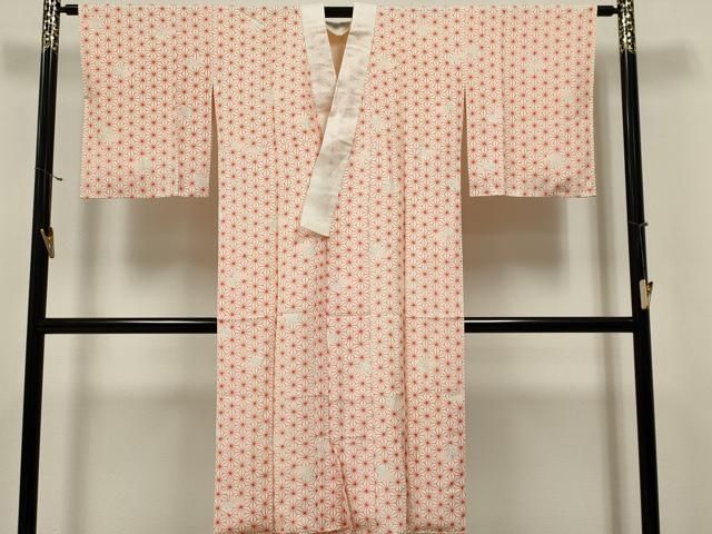 平和屋着物□長襦袢 袷 麻の葉文様 南天文 正絹 逸品 CAAV1173ou