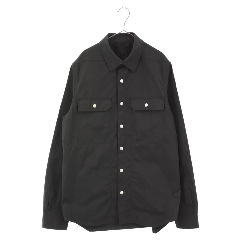 Rick Owens (リックオウエンス) 23SS Outer Shirt ボタンアップ アウター シャツ ジャケット ブラック  RU01C4729-TF