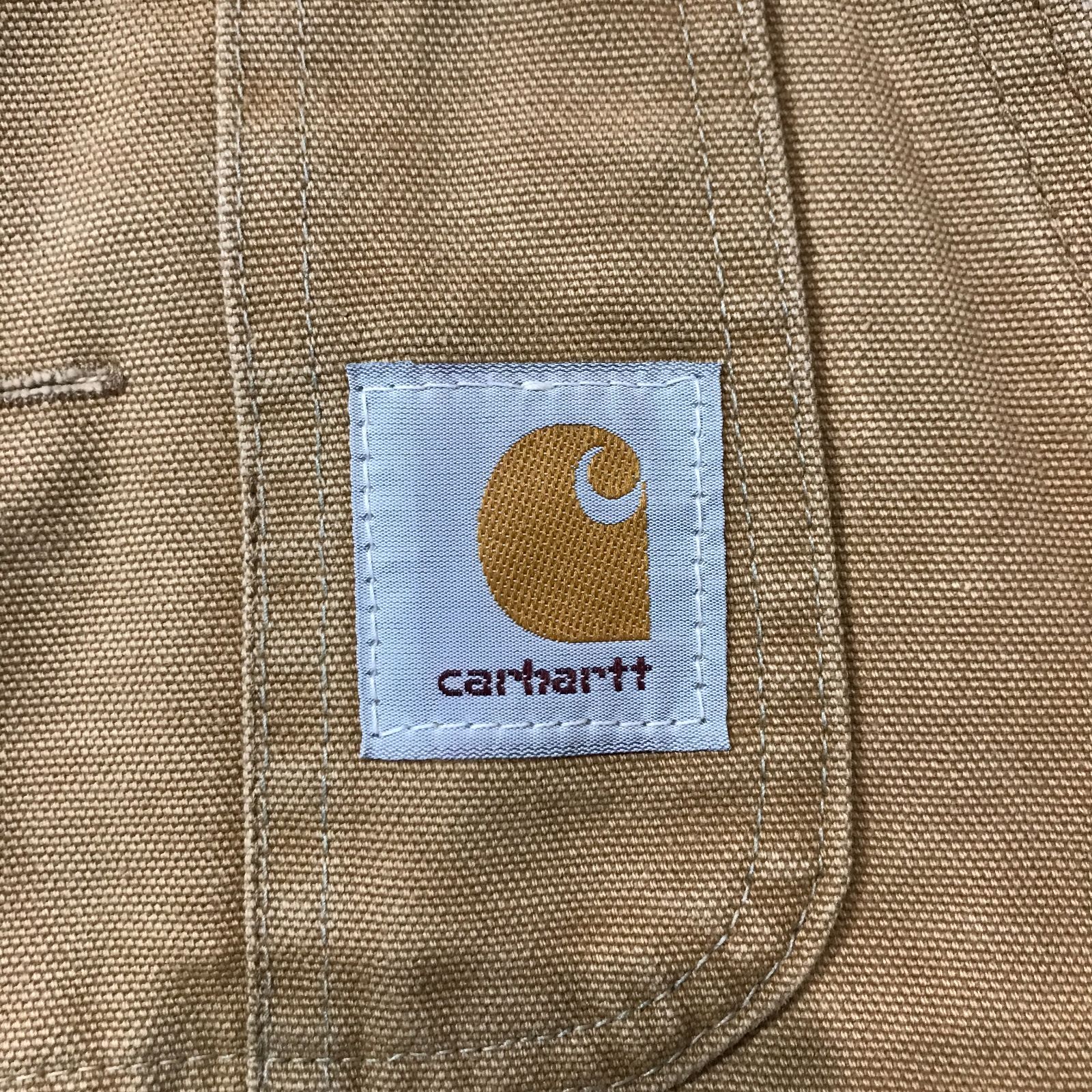 90s 00s Vintage  カーハート Carhartt ダブルニー ダック オーバーオール 32インチ相当 キャメル