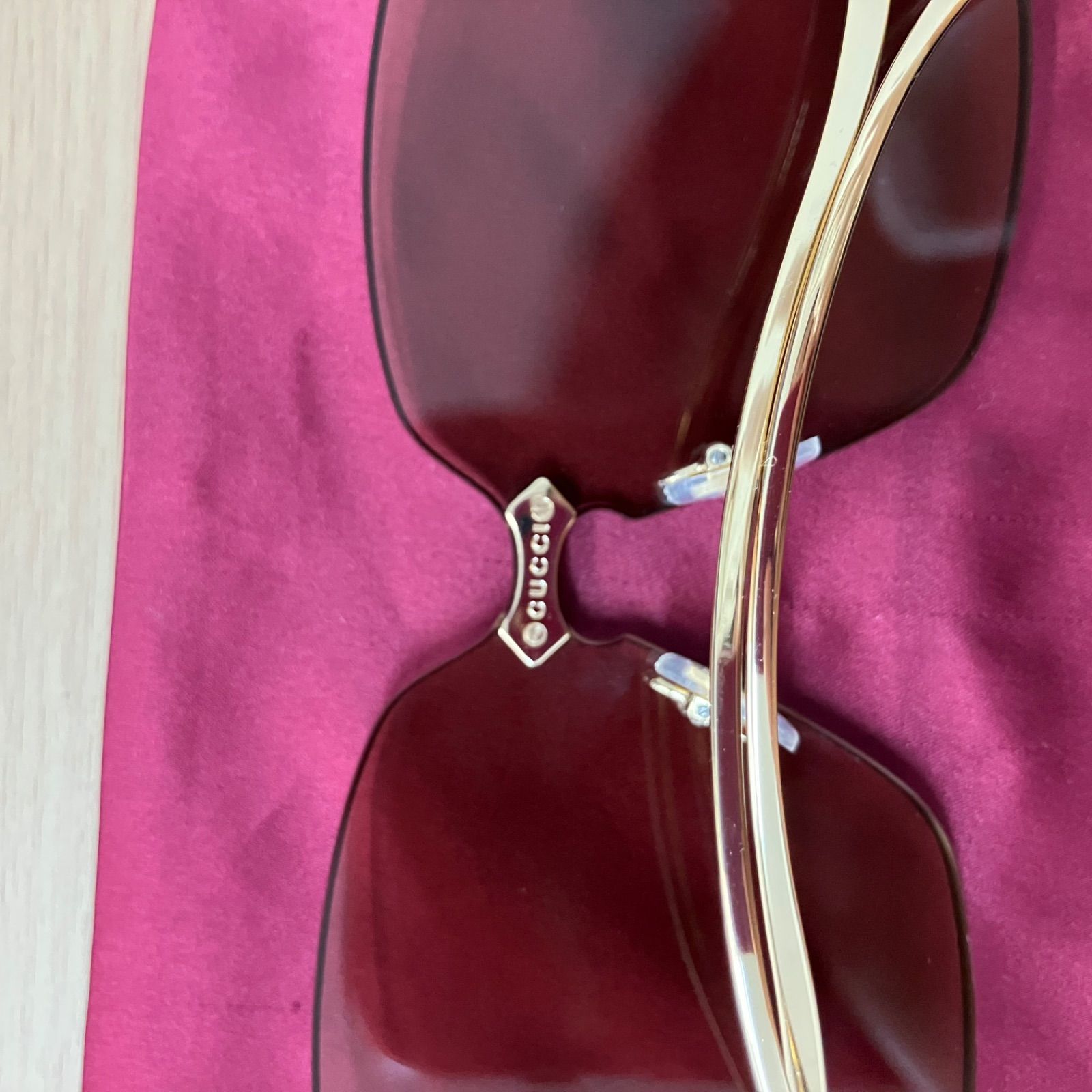 美品 GUCCI グッチ サングラス 茶 金 ブラウン ゴールド - メルカリ