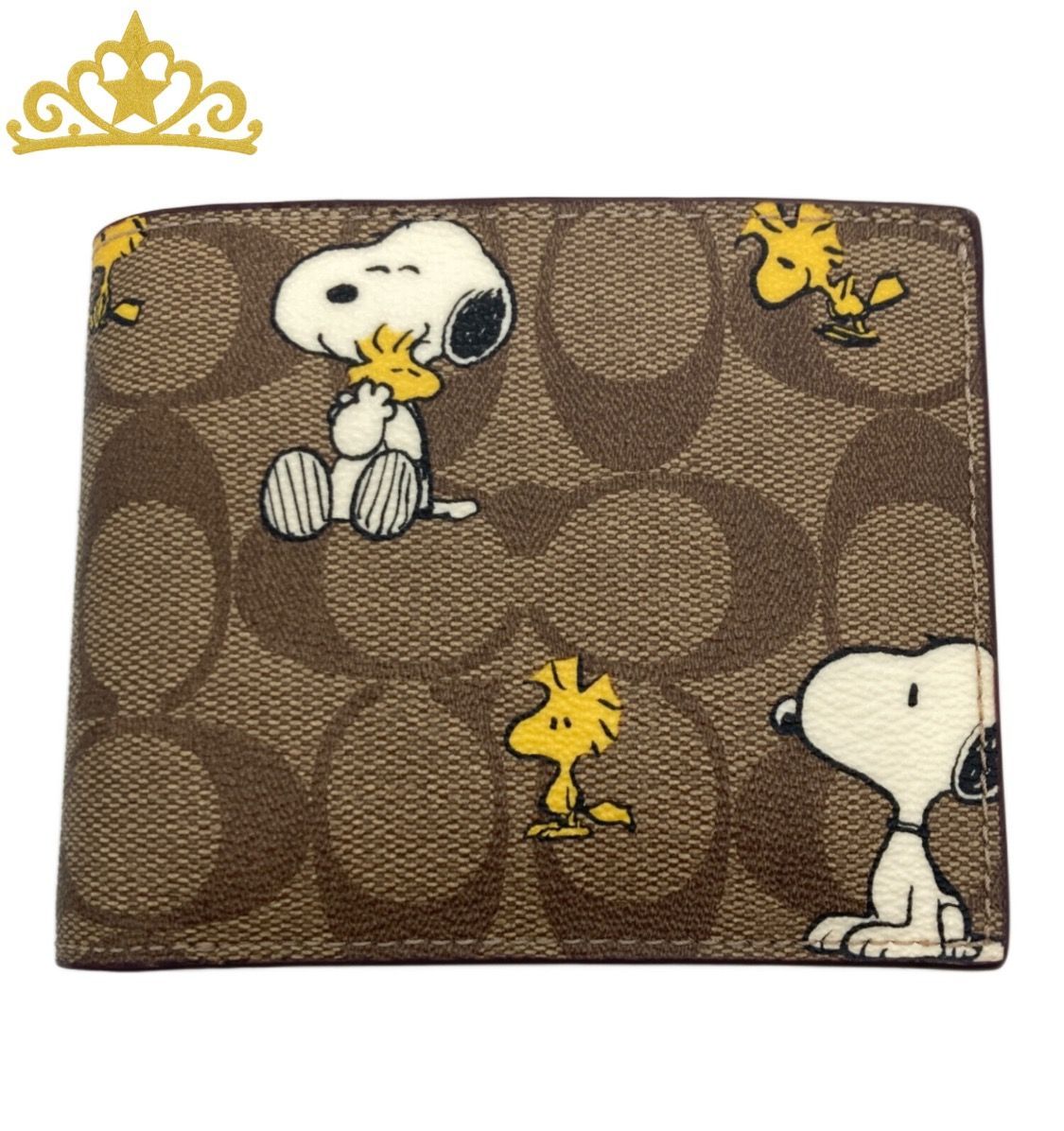 COACH × PEANUTS シグネチャー ウォレット スヌーピー ウッド