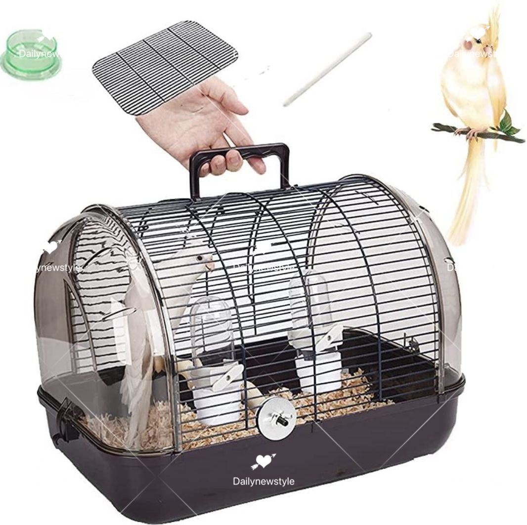 人気推薦◆ Size S 鳥 キャリーケージ 鳥かご お散歩ケージ お出かけ バードキャリア 鳥の巣 外出 小動物用 持ち運び 持ち手付き 旅行 通院 移動 防災 止まり木付き 通気 透明 イン