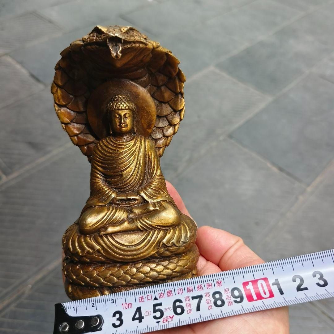 仏教美術 仏像 蛇護仏陀銅像 釈迦牟尼仏仏像 銅製品 工芸品 置物
