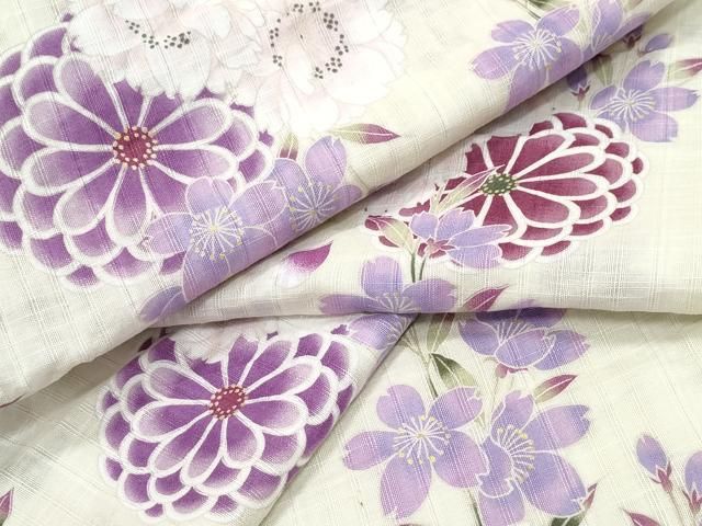 平和屋着物∴夏物 浴衣 花尽し 綿 CAAY4632ng