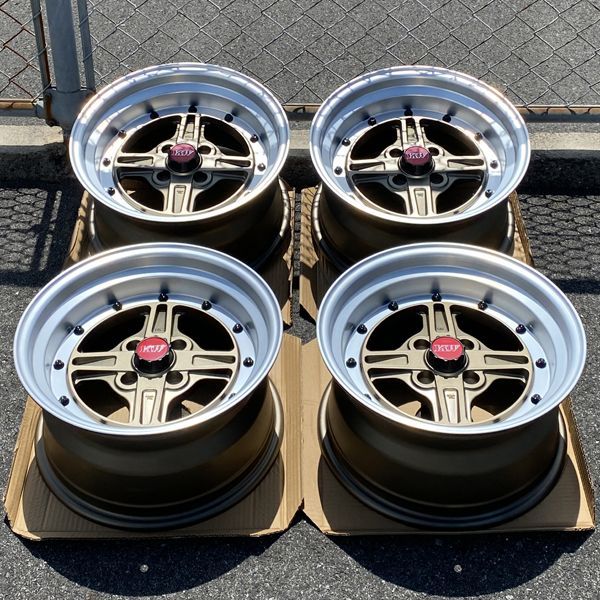 旧車スタイルホイール!! 数量 !! カスタムサイズ 15×8.0J±0 PCD100 4穴 15インチ ホイール4本セット 4穴スポーツなど