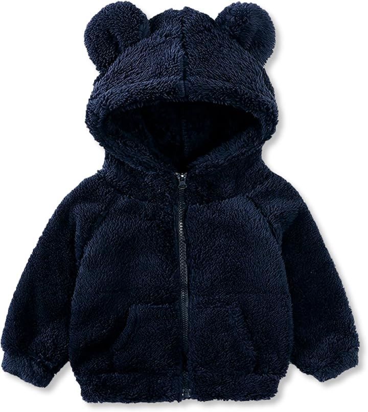 Lezalic 子供服 キッズ コスチューム アウター ボア モコモコ ジャケット フード 耳付き クリスマス ハロウィン(アウター単品，  100)