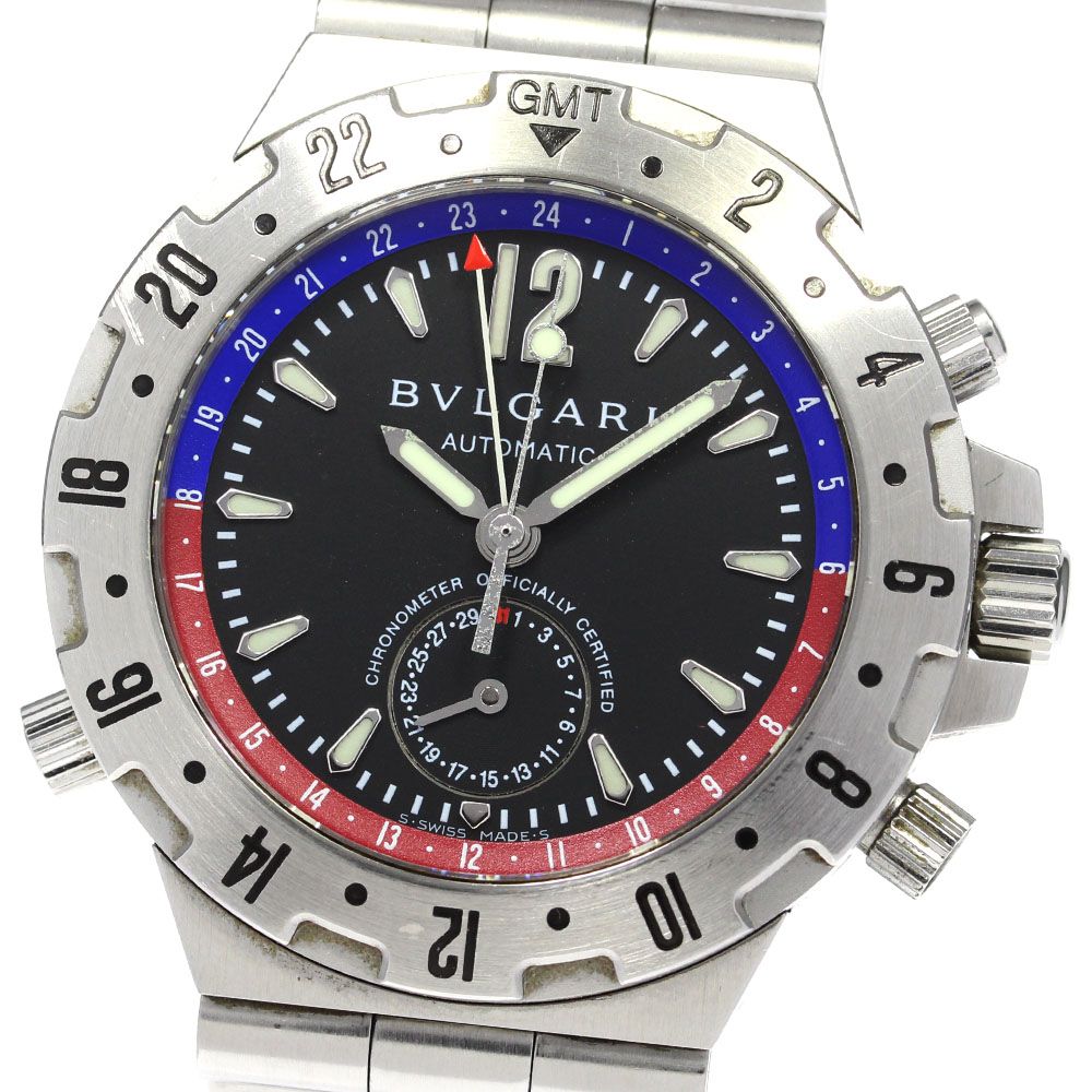 ブルガリ BVLGARI GMT40S ディアゴノ GMT 自動巻き メンズ箱・保証書 