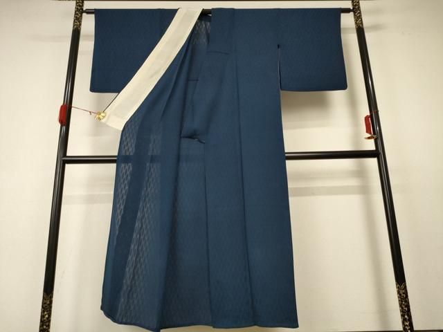 平和屋着物 夏物 色無地 幾何学紋紗 褐返色 正絹 AABC1859jd