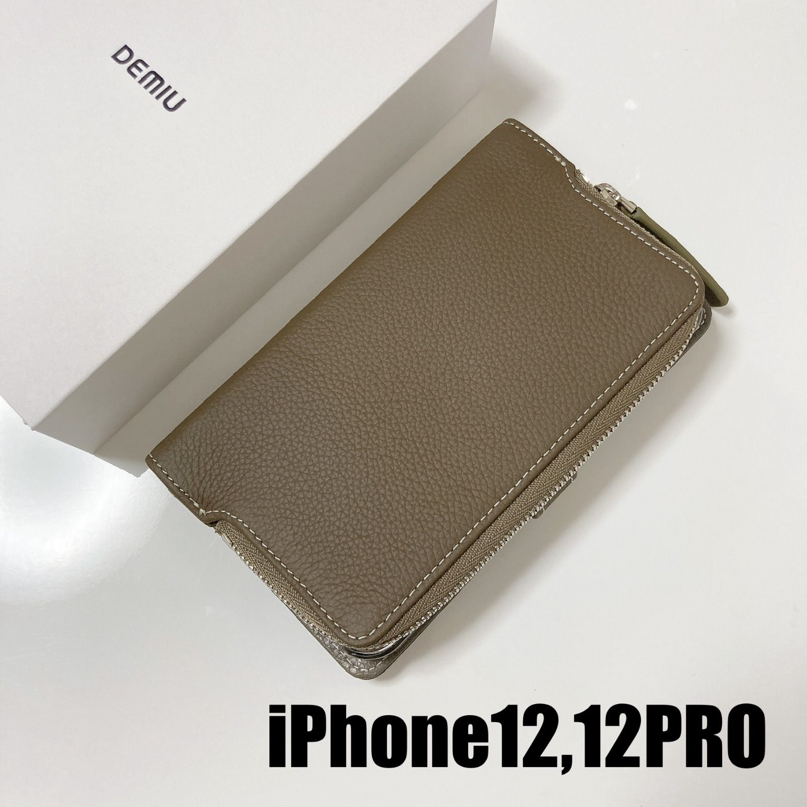 新品！デミウルーボ　DEMIU デミュウ  iPhone12/12Proケース iPhone12Pro/12】Demiurvo デミウルーボ レザースマートフォン