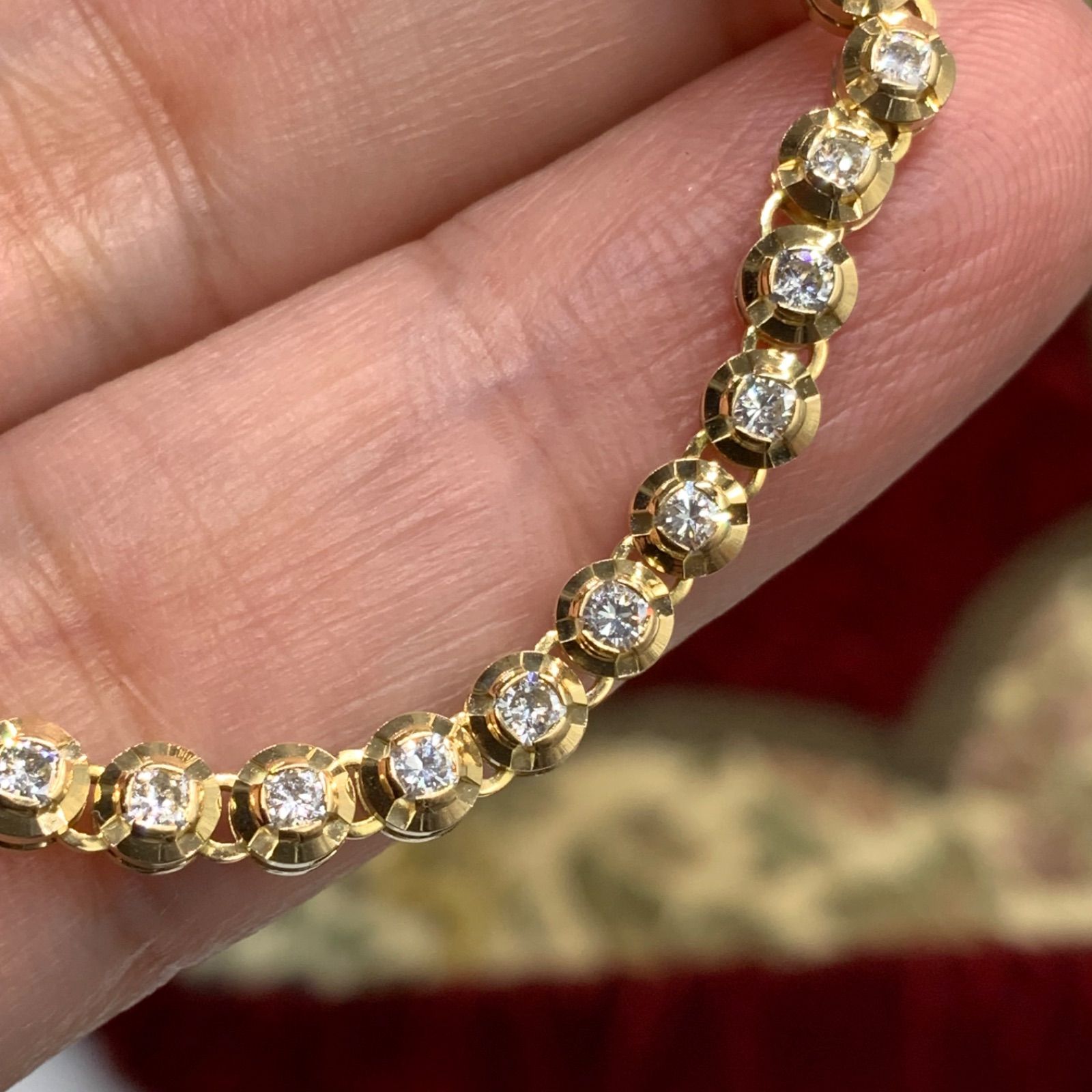 K18 テニスブレスレット 1.5ct 9.8g 約18cm