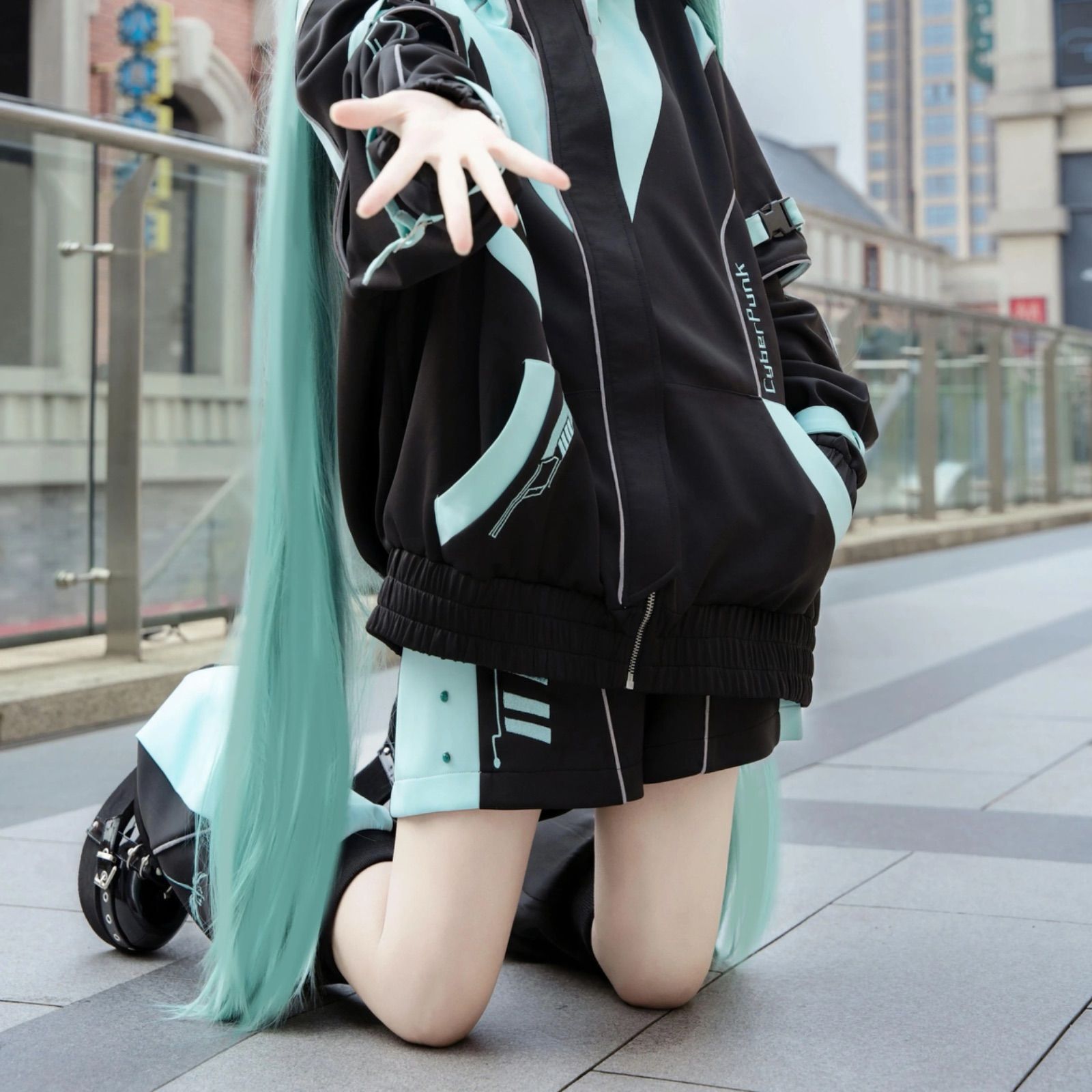 初音ミク ジャージパーカーV2 【BLACK】 / 初音ミク×リッスン