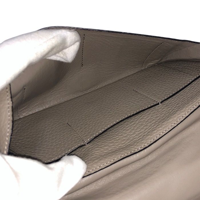 HERMES エルメス ドゴンGM 長財布 レザー グレー □J刻印【中古】 ユニ