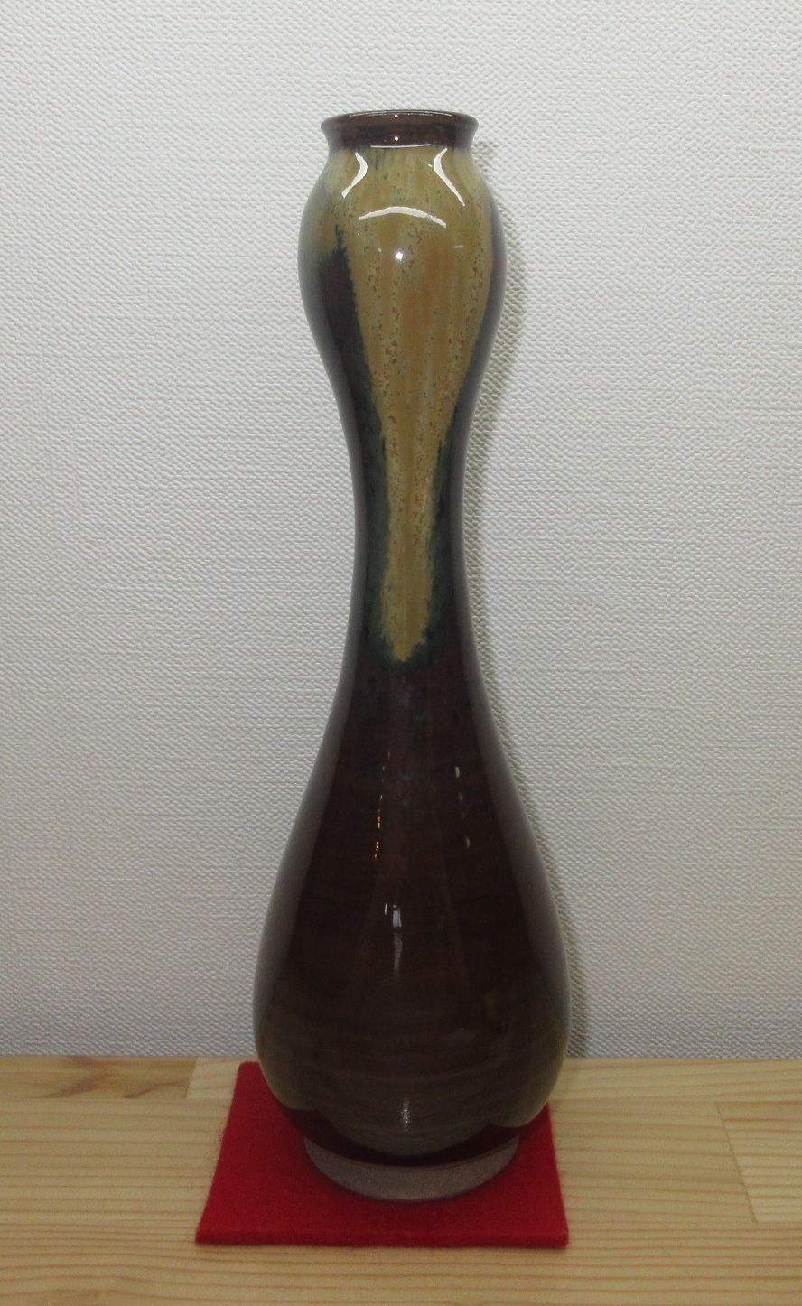 逢絢亭 茶道具 花入 高取焼 瓢の形 鬼丸碧山 共箱入り