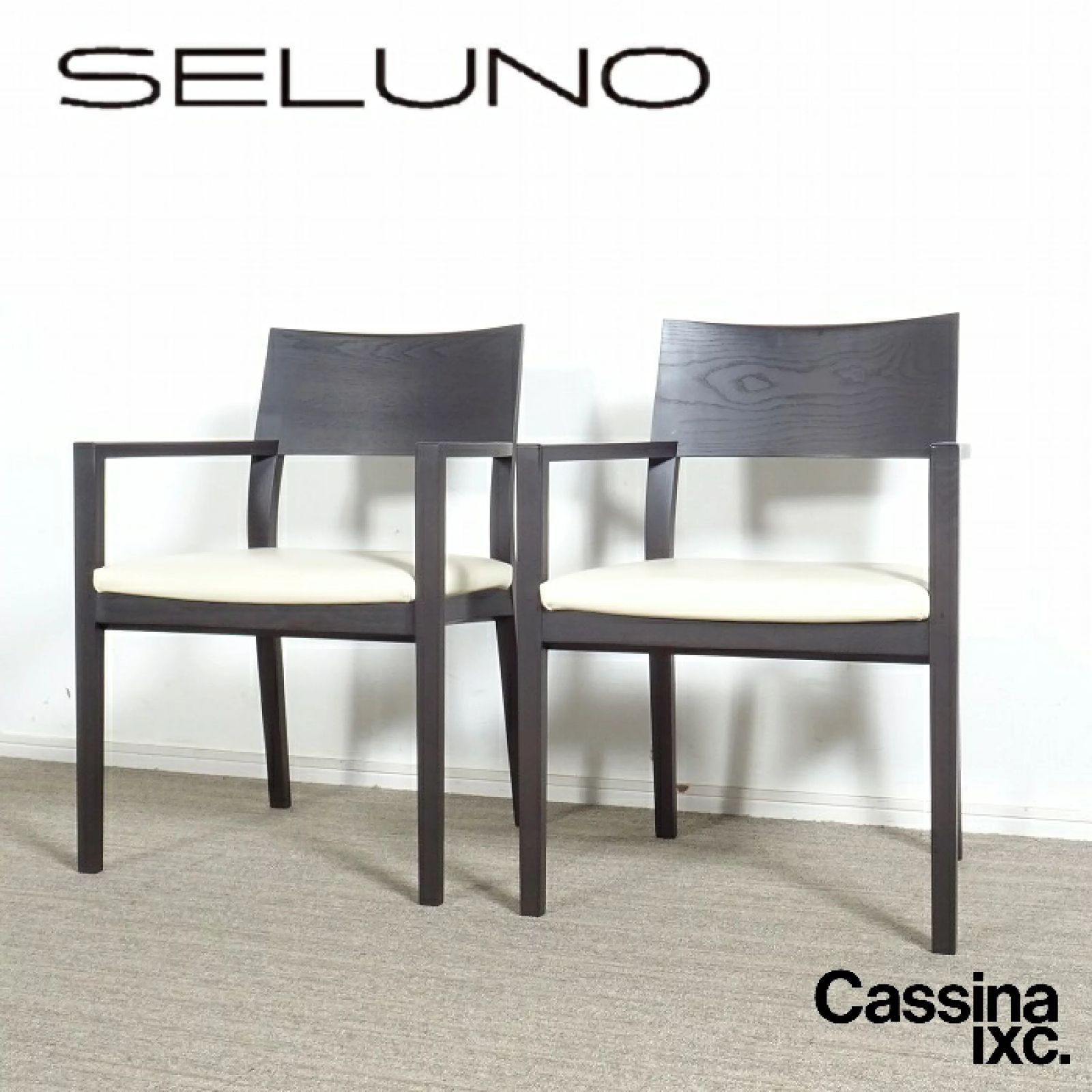 ◾︎SELUNO◾︎ 【展示美品】Cassina ixc.(カッシーナイクスシー) CALM / カーム アームチェア 2脚セット / FX本革 27万 c642