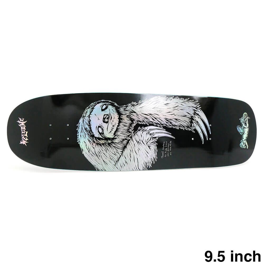WELCOME DECK ウェルカム デッキ TEAM SLOTH BLACK PRISM FOIL 9.5 SLAPPY SLAP SHAPE 付属デッキテープ 11inch スケートボード スケボー