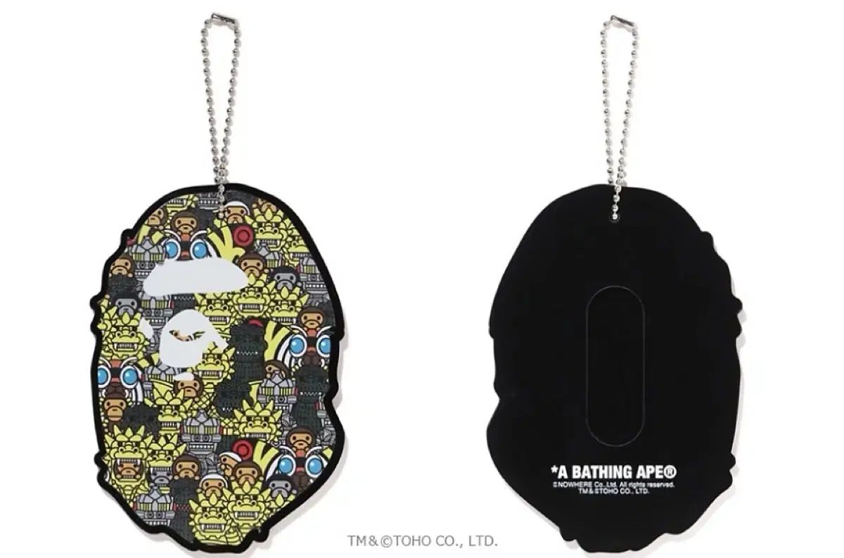 ア ベイシング エイプ X ゴジラ コラボ アクリル カードケース キーホルダー OS