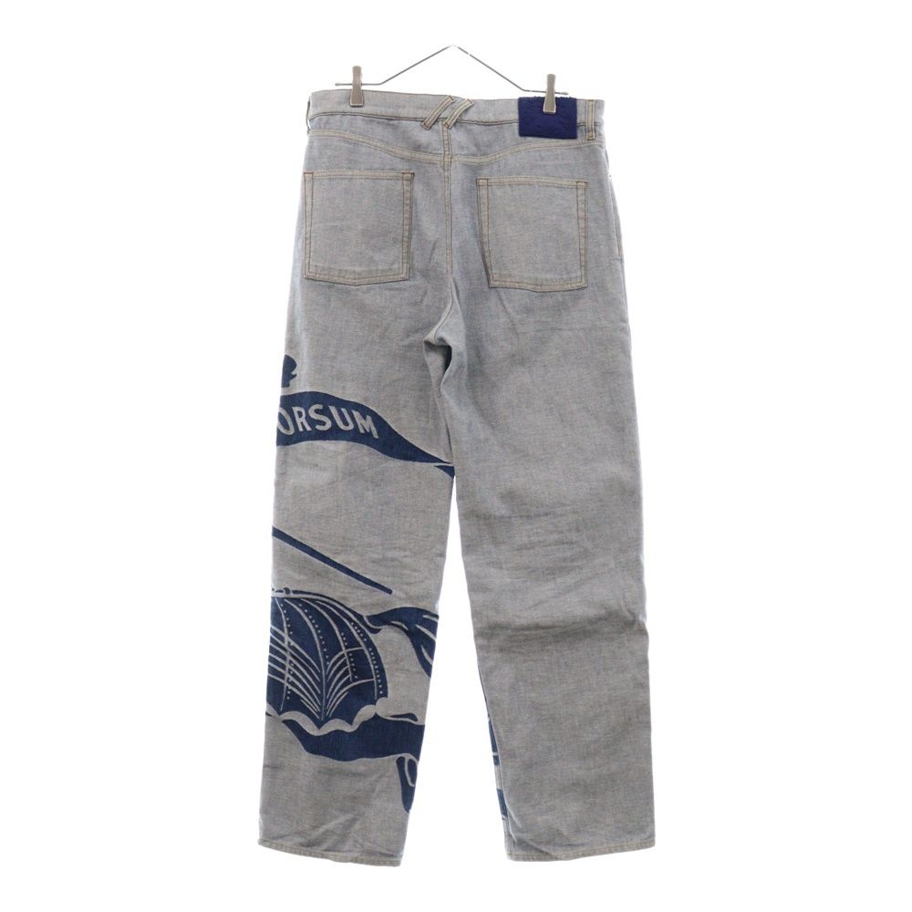 BURBERRY バーバリー EKD LOGO OVERSIZED JEANS オーバーサイズ モチーフ ストレートレッグ ジーンズ 8086451 インディゴブルー BURBERRY (バーバリー) EKD LOGO OVERSIZED JEANS オーバーサイズ