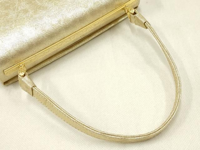和装バッグ　アイボリー×ゴールド　新品未使用　やや難有り 平和屋着物▽和装小物 和装バッグ2点セット 金鷲本舗 東京謹製