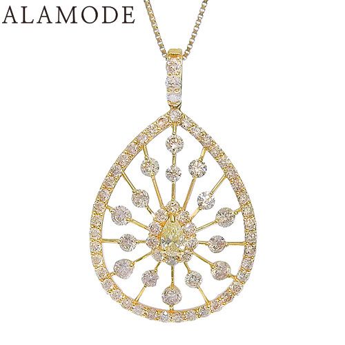 D2.60 ダイヤモンド デザイン ネックレス K18 イエローゴールド YG  