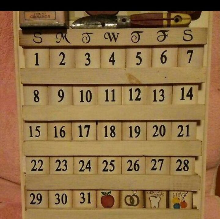 カントリー 木製カレンダー