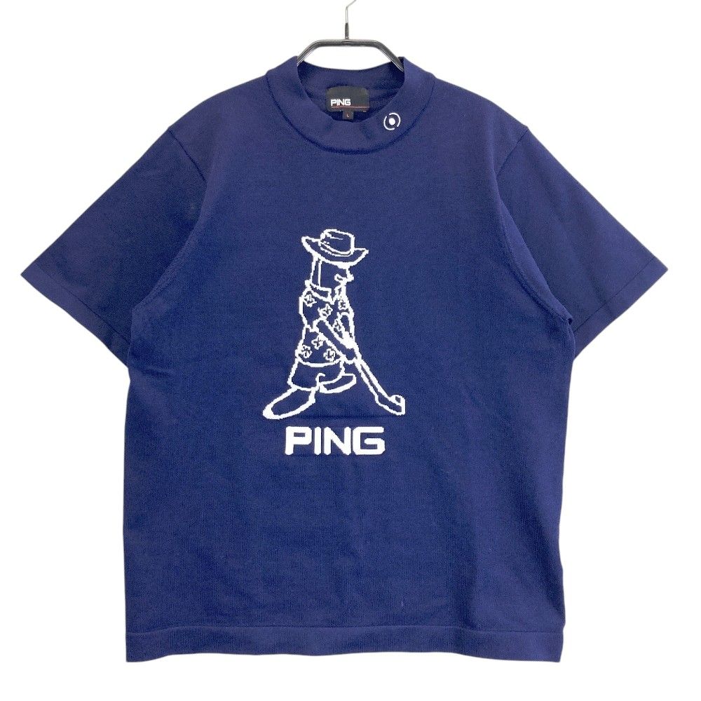 ローカルゴルフ モックネック サイズ:L PING ピン 2023年モデル モックネック 半袖ニット