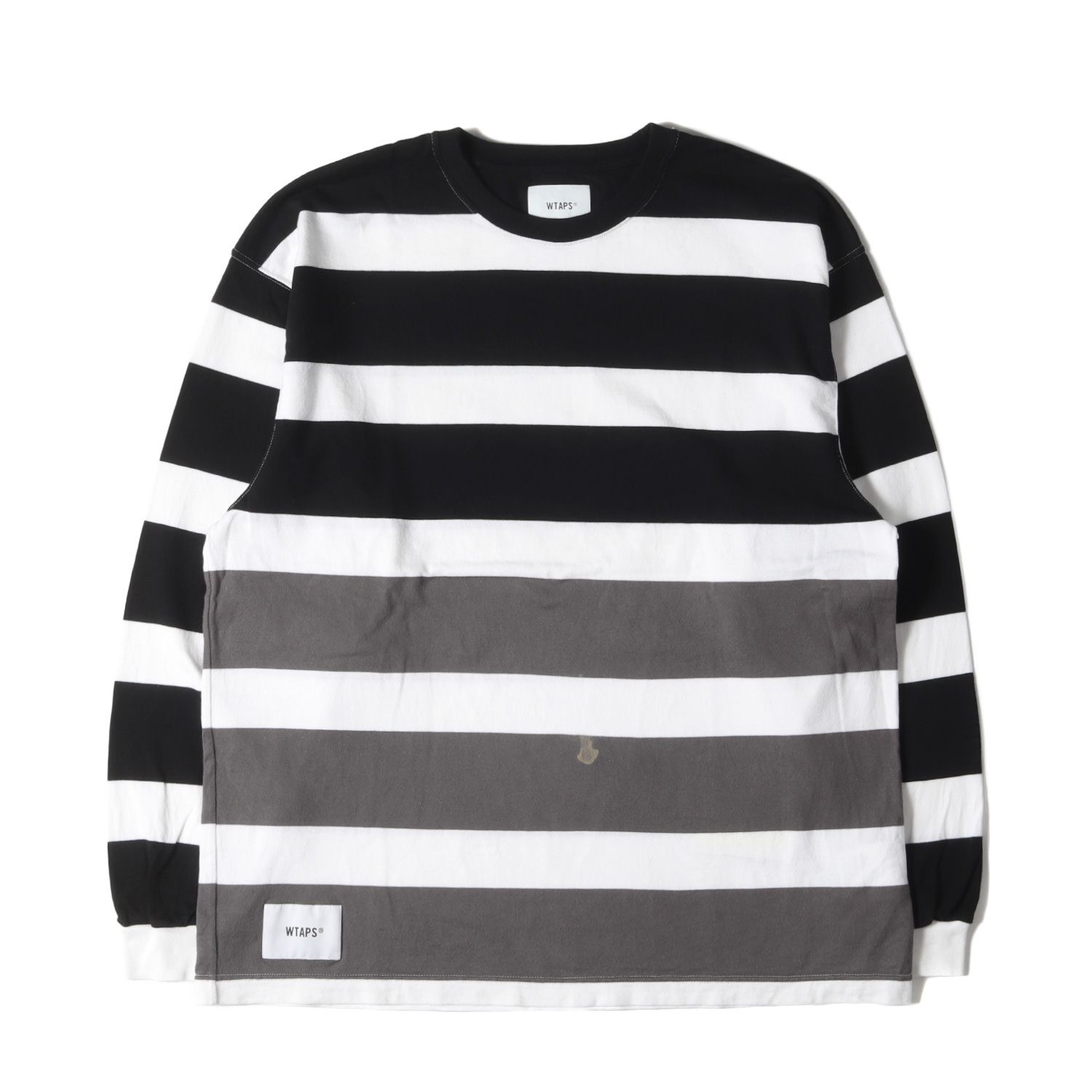 WTAPS ホワイト ブラック ボーダー ロンt 長袖カットソー WTAPS ホワイト ブラック ボーダー ロンt 長袖カットソー