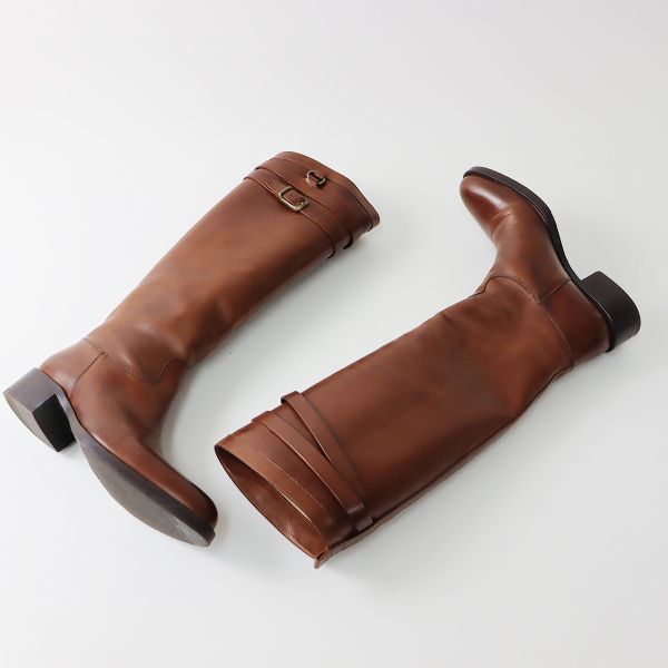 sartoreブーツ サルトル SARTORE ラウンドトウチャンキーヒールロングブーツ