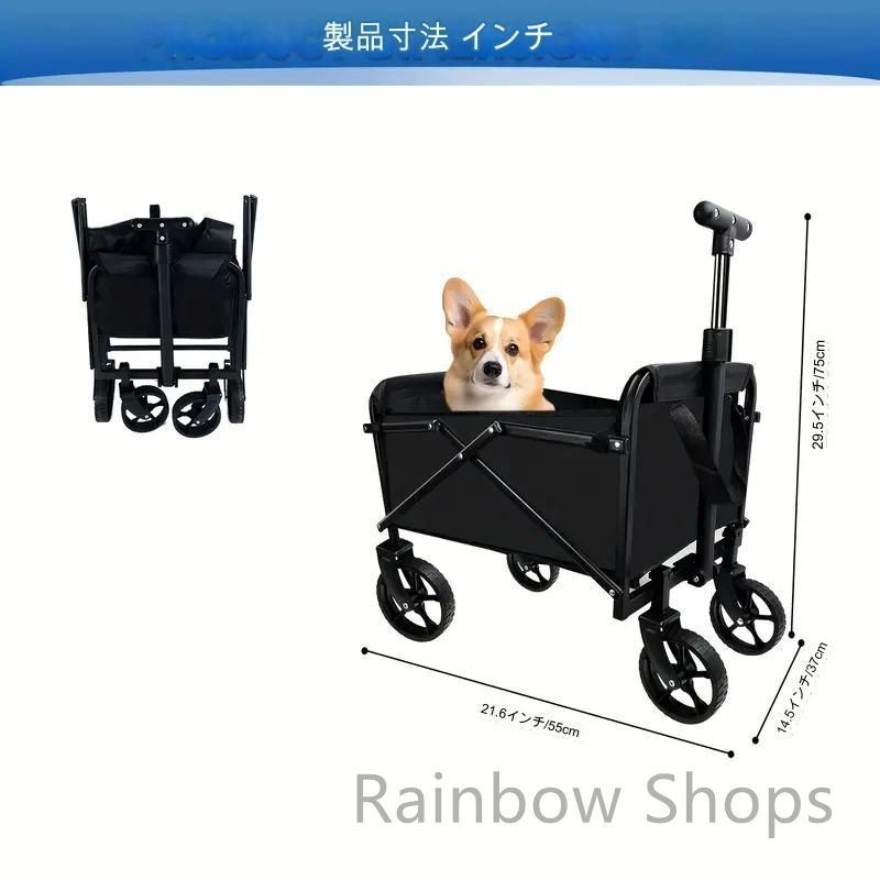 Aikenn ペットカート 折りたたみ 犬用ベビーカー 猫バギー 前輪360°回転 後輪ブレーキ付 多機能 小型犬 中型犬 猫 散歩 外出