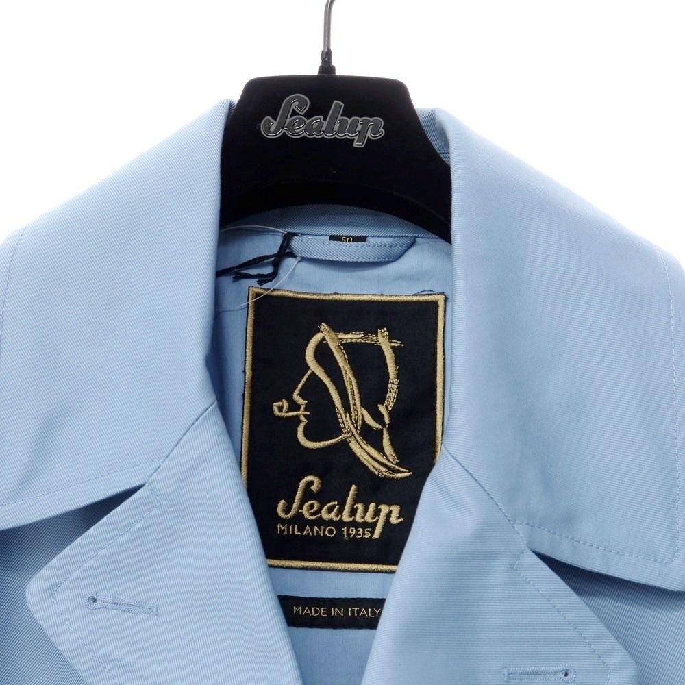 【新品アウトレット】シーラップ Sealup 2022年春夏 AMALFI DB COAT ツイルコットン ピーコート ライトブルー【サイズ50】【メンズ】