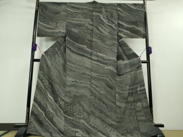 平和屋本店□極上 伝統工芸士 染谷梅治 江戸小紋 訪問着 寄せ小紋柄