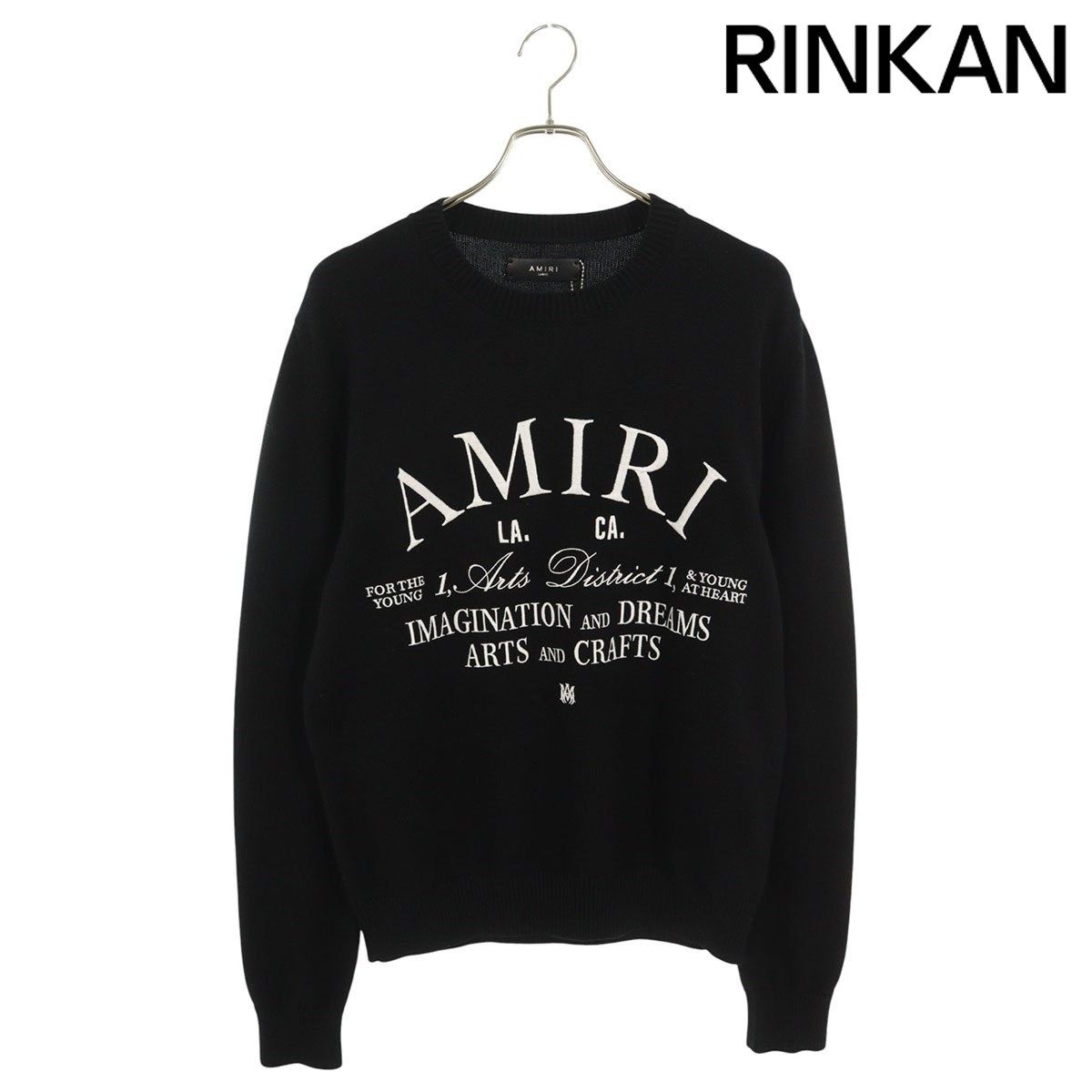 アミリ AMIRI ARTS DISTRICT CREW ロゴ刺繍クルーネックニット メンズ L