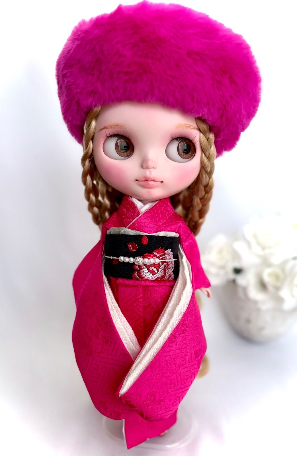 専用ページ　着物のみ アンティーク着物 色留袖 刺繍の唐獅子 ちりめん 青紺 正絹 No.7