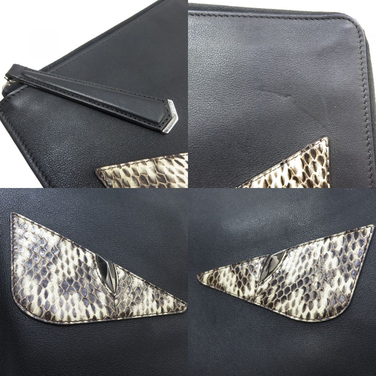 FENDI フェンディ バッグバグズ パイソン クラッチバッグ 8M0370 FENDI フェンディ バッグバグズ パイソン クラッチバッグ 8M0370
