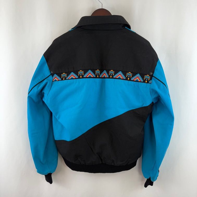 90s USA製 David James デビッドジェームス ネイティブ柄切替 ブルゾン