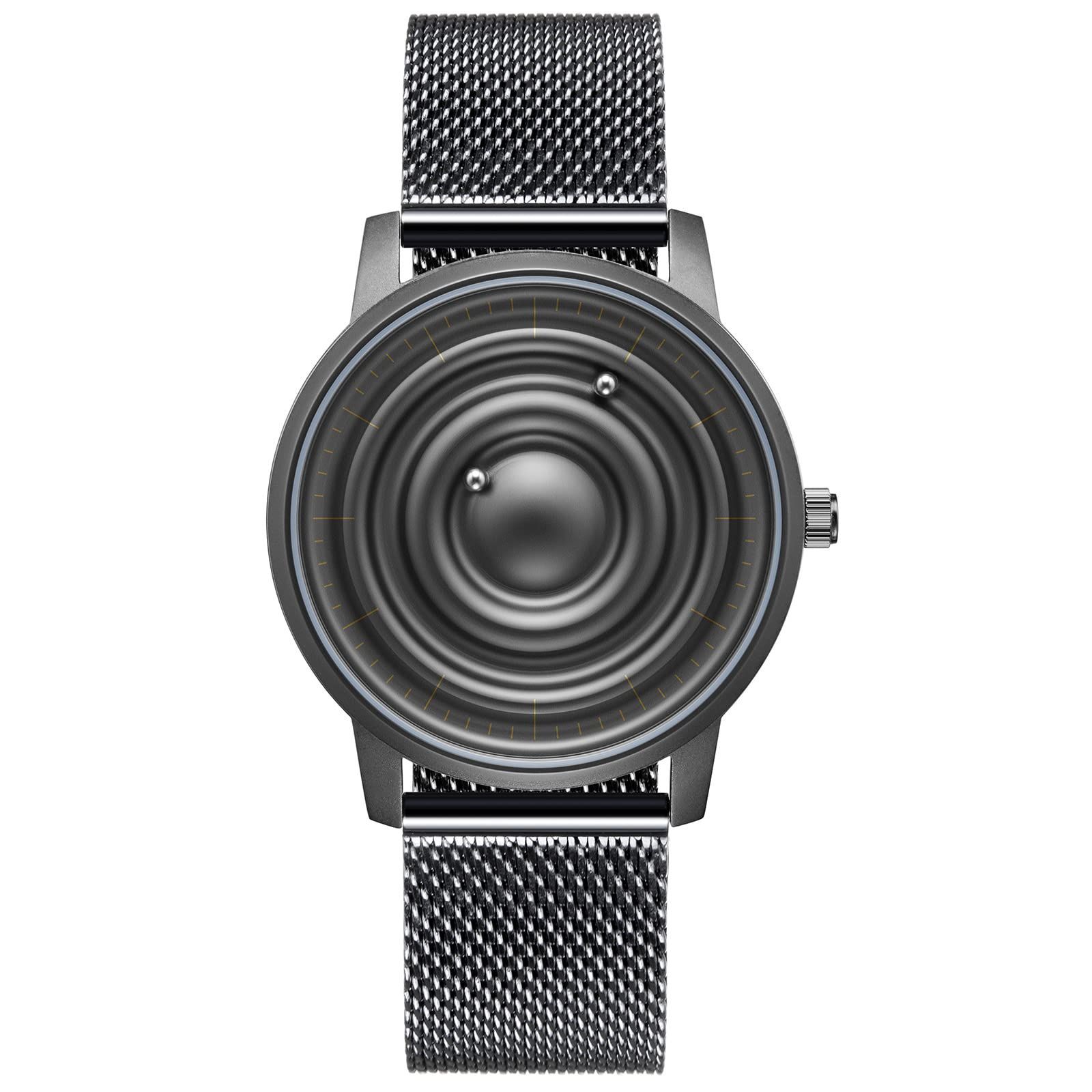 新着商品】ブラックステンレスバンド ブラック文字盤 40MM 防水