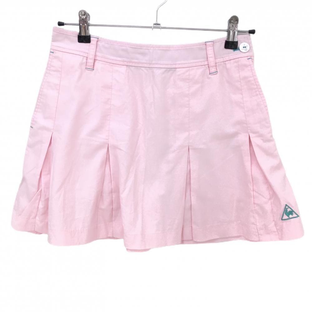 特価ルコック スカート ライトピンク 織生地 ボックスプリーツ レディース 9(M) ゴルフウェア le coq sportif