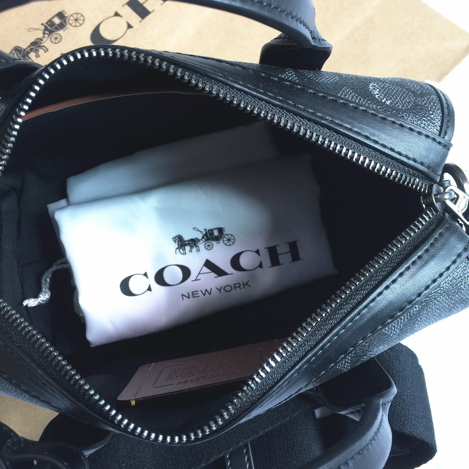 セール中】COACH コーチバッグ CA186 メンズミニボストンバッグ 