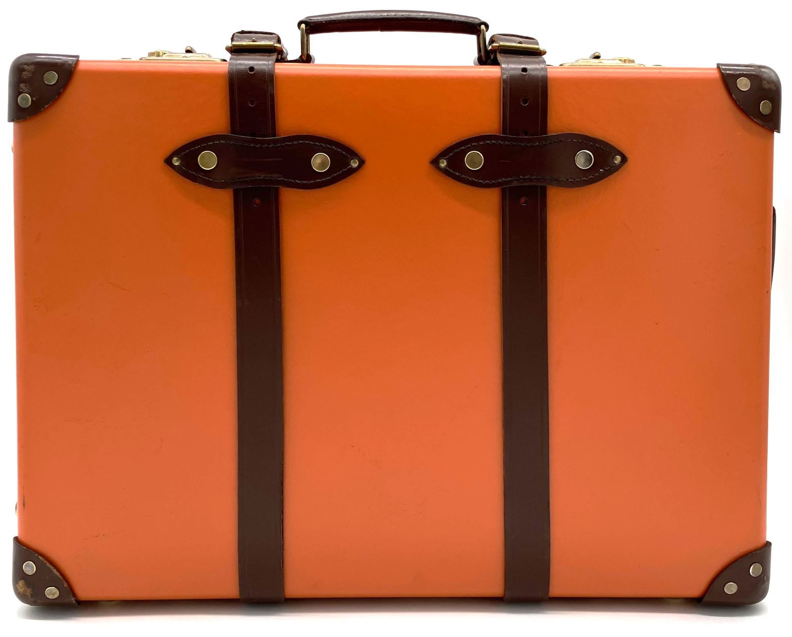 【鑑定済み】正規品 GLOBE TROTTER グローブトロッター センテナリー トロリー 2輪 キャリーケース オレンジ タン