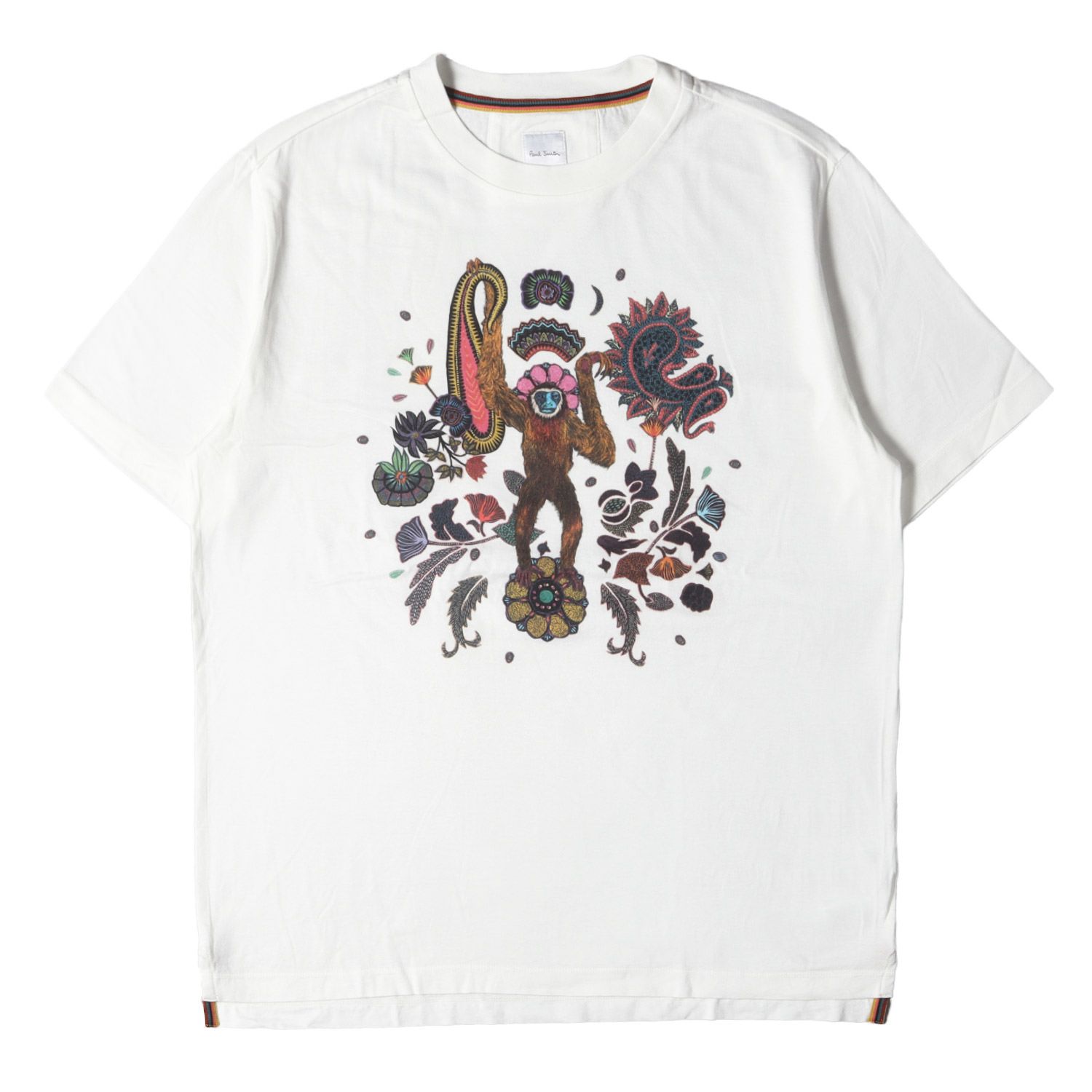 Paul Smith ポールスミス Tシャツ サイズ:L ペイズリー フローラル モンキー プリント クルーネックTシャツ 273507 697P  ホワイト 白 日本製 ブランド トップス カットソー 半袖 - メルカリ