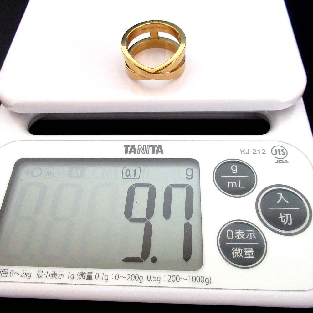 美品 HERMES エルメス GP リュバン スカーフリング ゴールドカラー  