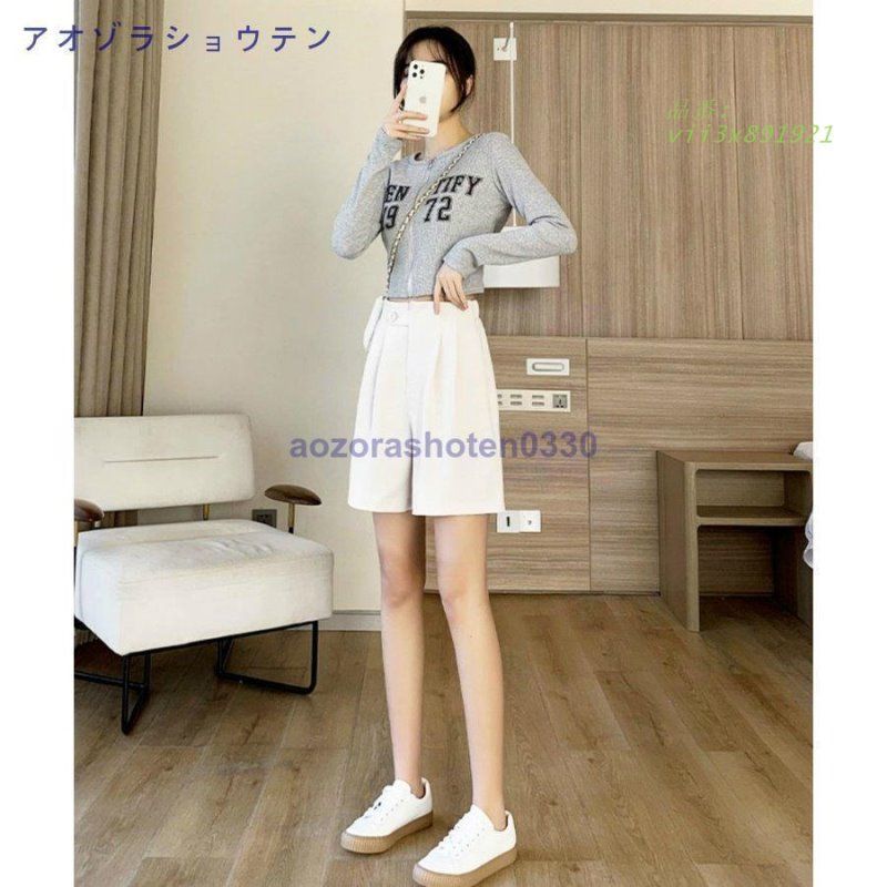 スタイルアップ タックハーフパンツ